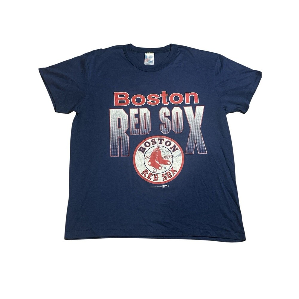 Vintage 1991 Garan Boston Red Sox T Shirt Size XL MLB Navy‎